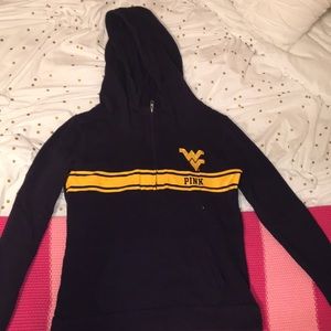 West Virginia University PINK Half Zip
